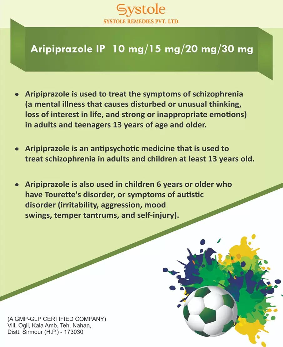 Aripiprazole ip 10 mg/ 15 mg/ 20 mg/ 30 mg